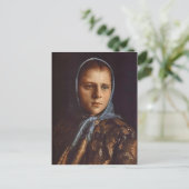 Ivan Kramskoy - Russisch meisje in een blauwe sjaa Briefkaart (Staand voorkant)