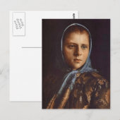 Ivan Kramskoy - Russisch meisje in een blauwe sjaa Briefkaart (Voorkant / Achterkant)
