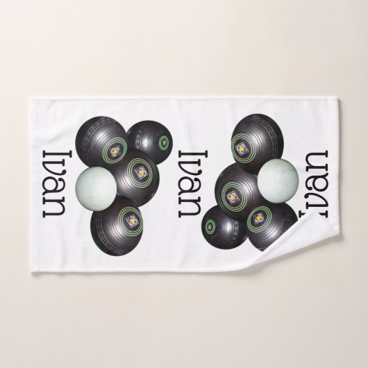 Ivan Name with Lawn Bowls Design, Handdoek (Handdoek)