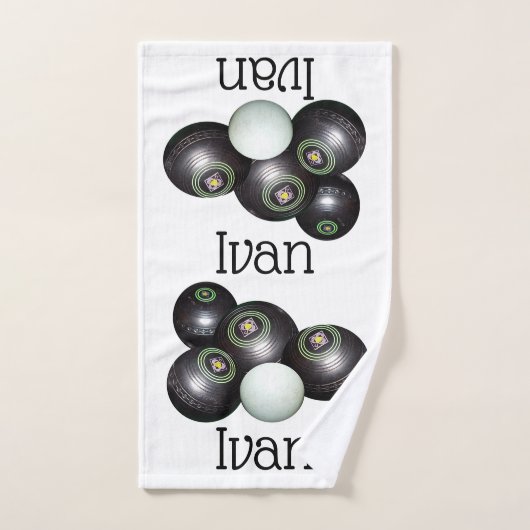Ivan Name with Lawn Bowls Design, Handdoek (Handdoek)