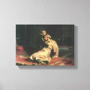 Ivan The Terrible en zijn zoon Canvas Afdruk