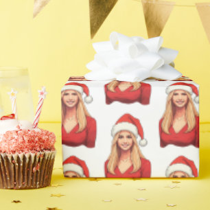 Ivanka Trump met kerstman Pet vrolijk kerstfeest Cadeaupapier