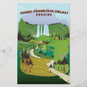 Ivano-Frankivsk Oblast Oekraïne reisposter Briefpapier