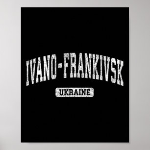 Ivano-Frankivsk Oekraine Vintage Sport Ontwerp  Poster