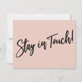 "I've Moved" Carte rose vierge d'écriture moderne (Dos)