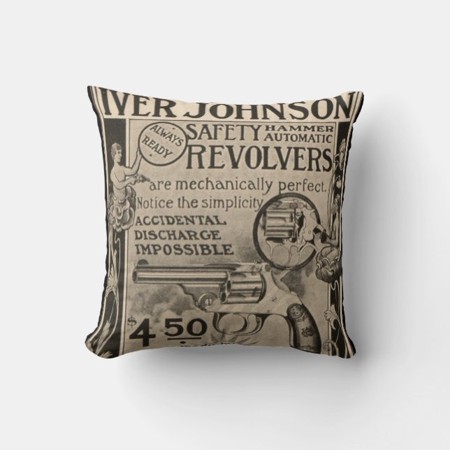  Iver Johnson Revolver Home Decor Pillow Kussen (Voorkant)