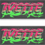 Ivette Vorname Name Graffiti Aufkleber Sticker (Voorkant)