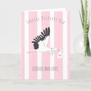 IVF Baby Stork’s Special Delivery Wenskaart Bedankkaart