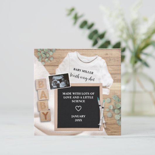 IVF elke opname echografie echogram zwangerschap Aankondiging (Staand voorkant)