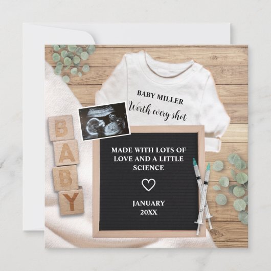 IVF elke opname echografie echogram zwangerschap Aankondiging (Voorkant)