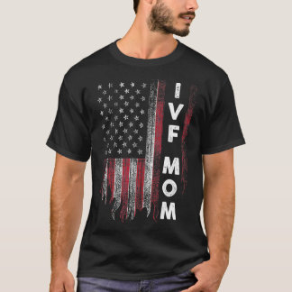 IVF Gift Warrior US Flag Mouse Transfer Day Infert T-shirt