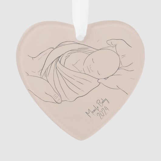 IVF Miracle Baby Simple Boho Tan Ornament (voorkant)
