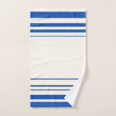 Ivoire Bandes Bleu Marine Points (Serviette à main)