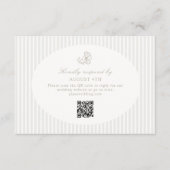 Ivoire Blanc & Sable | Réponse RSVP à rayures flor (Devant)