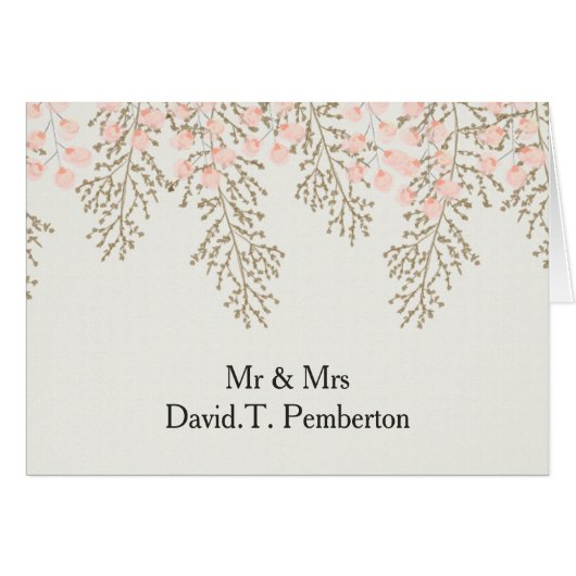 ivoire blush or Guest Mariage Cartes de Place (Devant Horizontal)
