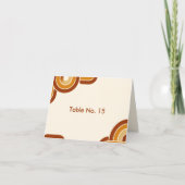 ivoire Bold Retro 1970s Mariage numéro de table (Devant)