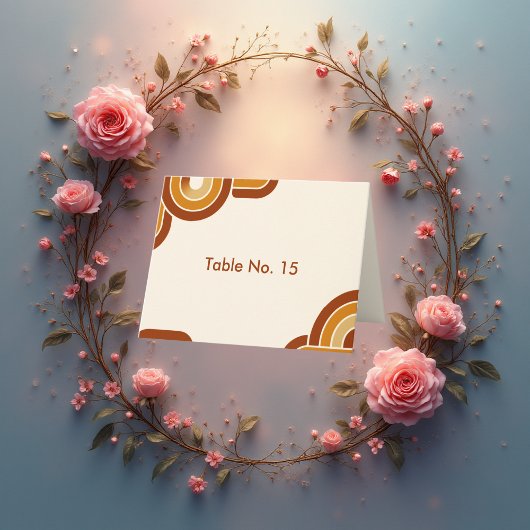 ivoire Bold Retro 1970s Mariage numéro de table