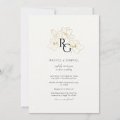 Ivoire | Carte Faire-part de mariage Monogramme Ch (Devant)