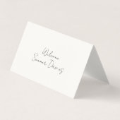 Ivoire | Carte pliée de Mariage de script minimal  (Front)