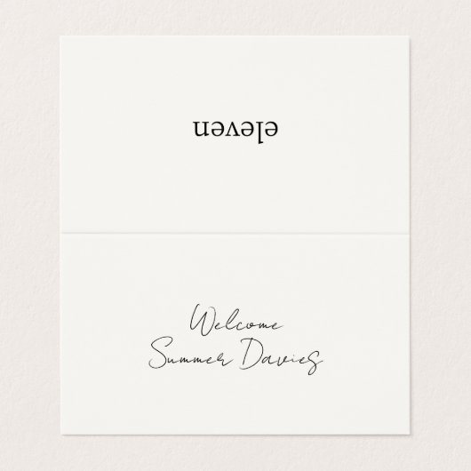 Ivoire | Carte pliée de Mariage de script minimal  (Outside Unfolded)