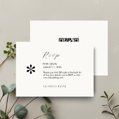 Ivoire | Chic Script RSVP QR code Mariage