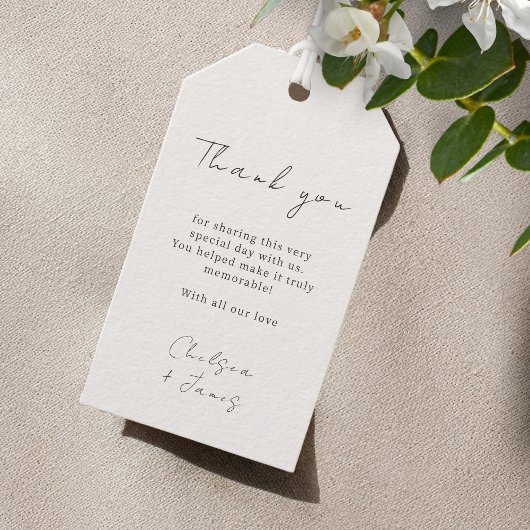 Ivoire | Étiquette cadeau Mariage de script chic