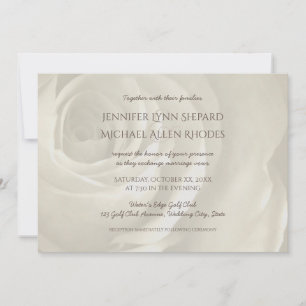 ivoire fleurie simple élégance mariage invitation