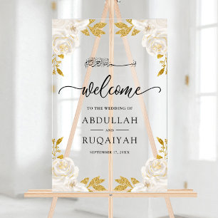 Ivoire Floral Or Musulman Mariage Accueil