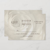 ivoire floral simple mariage élégant RSVP (Devant / Derrière)