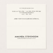 Ivoire/Noir simple élégant Carte de visite plié (Extérieur déplié)