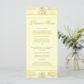 Ivoire & Or Damask Slim Dinner Menu (Debout devant)