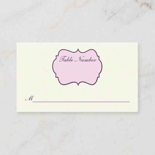 Ivoire, violet, Damas rose Carte Place (Devant)