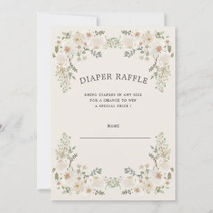 Ivoires floral diaper tombole billet invitation
