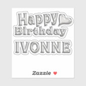 Ivonne Joyeux Anniversaire autocollant Stickers (Feuille)
