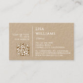 Ivoor 3D Rozen Rustiek | QR Code Visitekaartje (Achterkant)