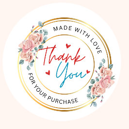 ivoor_and_being_rustic_and_gold_floral_business_cl ronde sticker