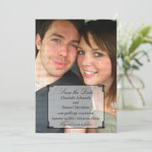 Ivoor Art Deco Lijst Save the Date Uitnodiging (Staand voorkant)