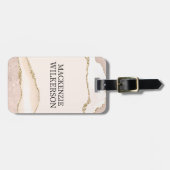 Ivoor & Beige Agaat met Gouden Glitter Aangepaste Bagagelabel (Voorkant horizontaal)