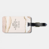 Ivoor & Beige Agaat met Gouden Glitter Aangepaste Bagagelabel (Achterkant horizontaal)