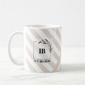 Ivoor Beige Strepen Monogram Koffiemok (Links)