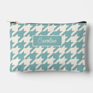 Ivoor Blauwgroen Blauw Seafoam Groen Houndstooth P Etui