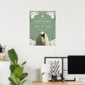 Ivoor Bloemen Anand Karaj Sikh Bruiloft Welkomstbo Poster (Thuiskantoor)
