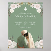 Ivoor Bloemen Anand Karaj Sikh Bruiloft Welkomstbo Poster (Voorkant)