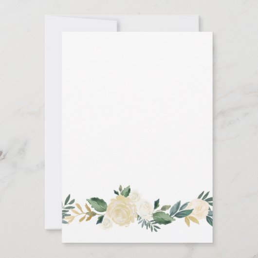 Ivoor Bloemen Bruids Douche Uitnodiging, bruiloft Kaart (Achterkant)