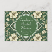 Ivoor Bloemen Groene Smaragd Bruids Recept Verzoek Informatiekaartje (Voorkant)