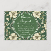 Ivoor Bloemen Groene Smaragd Bruids Recept Verzoek Informatiekaartje (Achterkant)