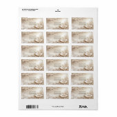 Ivoor Bloemen Retouradreslabel Etiket (Full Sheet)