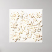 Ivoor bloemenborduurwerk canvas afdruk (Voorkant)