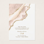 Ivoor blush agaat ketting display kaart (Achterkant)