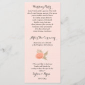 Ivoor Blush Gold Bloemen Trouwprogramma's Programma (Achterkant)
